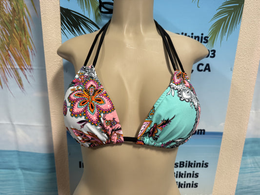 Layla Triangle Top Peachy Mint Paisley