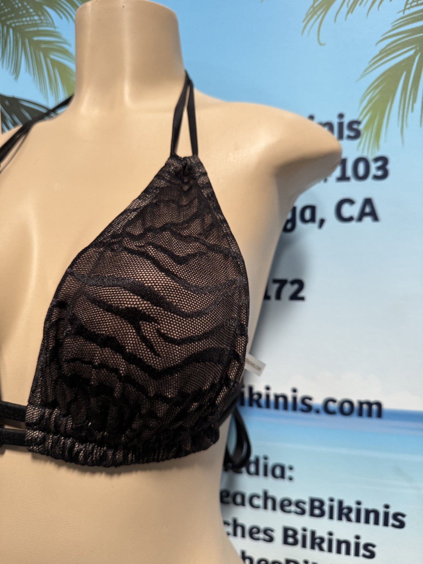 Lolita Double String Bikini Top Black Nakey