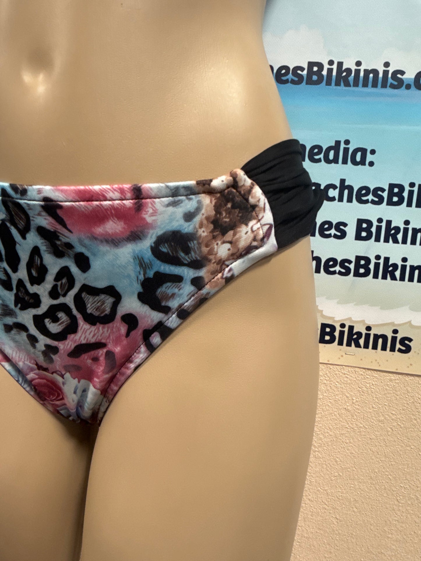 Paradise Bikini Bottoms Floral Leopard