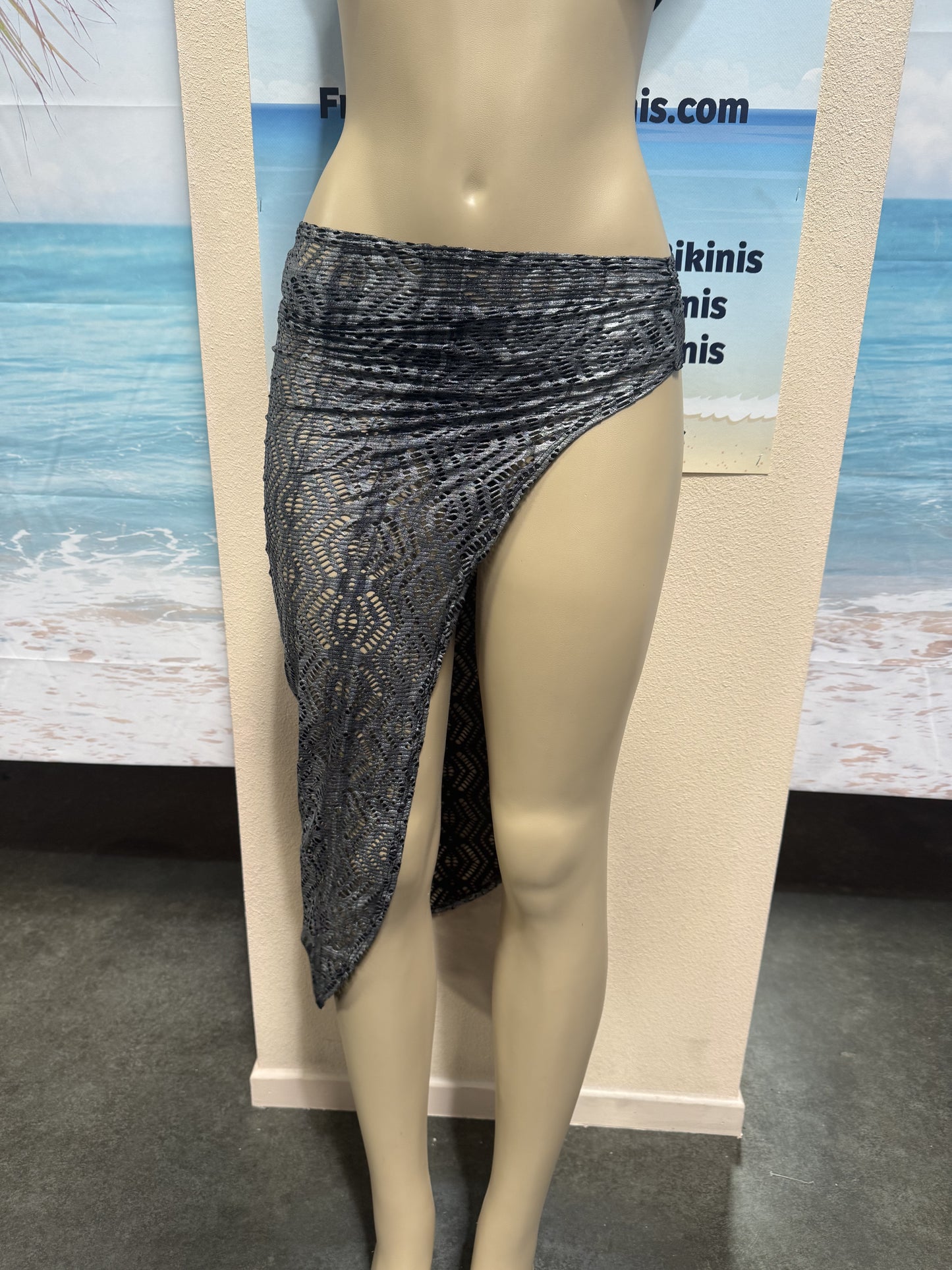 Ibiza Skirt Black Silver Crochet Net