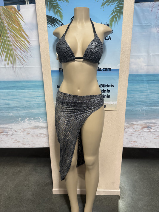 Ibiza Skirt Black Silver Crochet Net