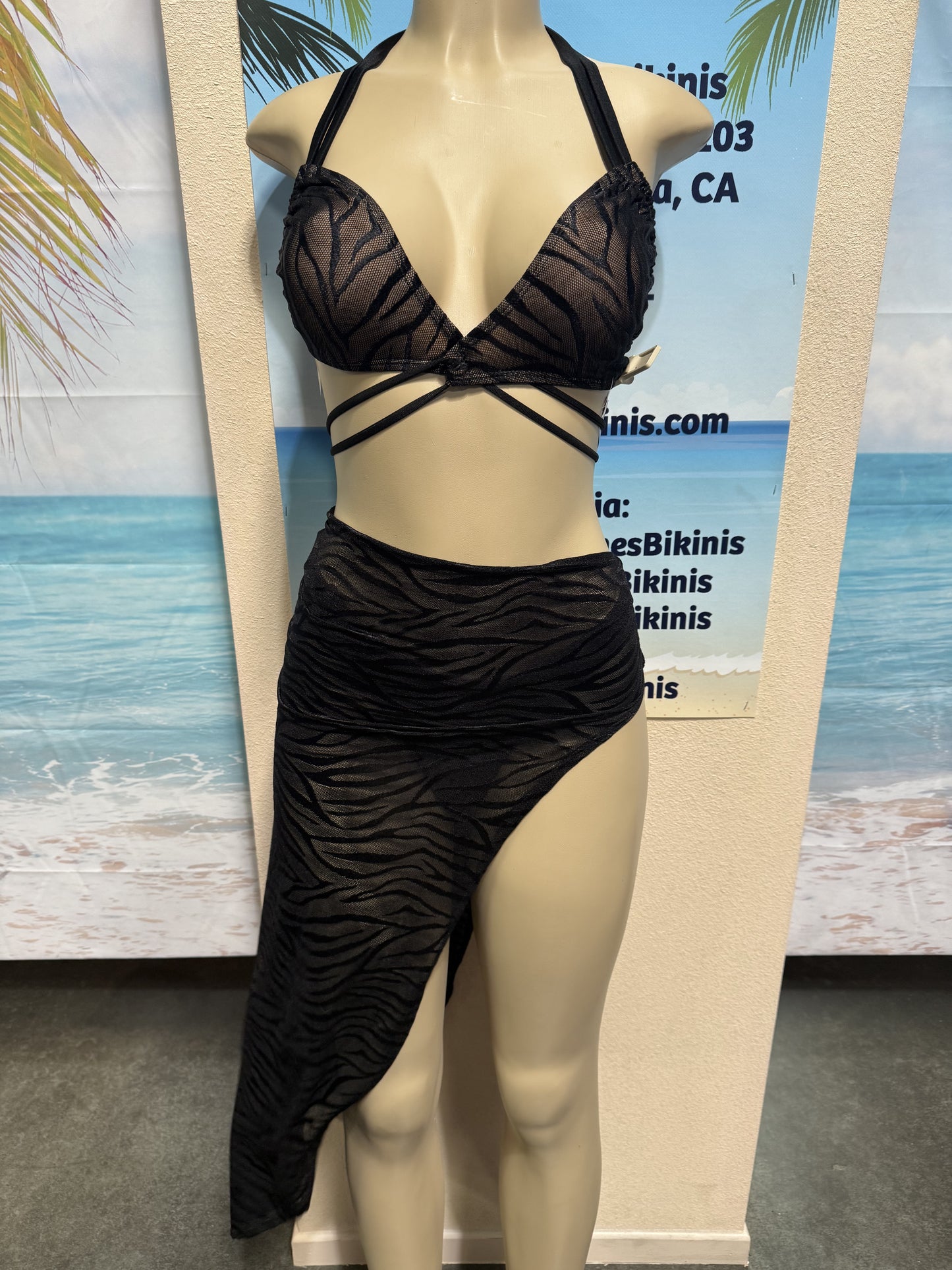 Lolita Double String Bikini Top Black Nakey