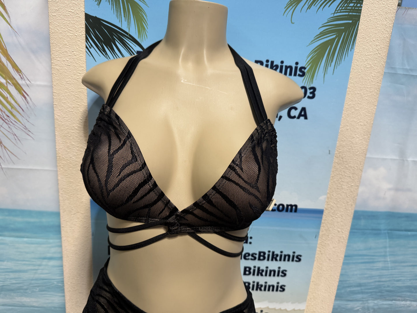 Lolita Double String Bikini Top Black Nakey