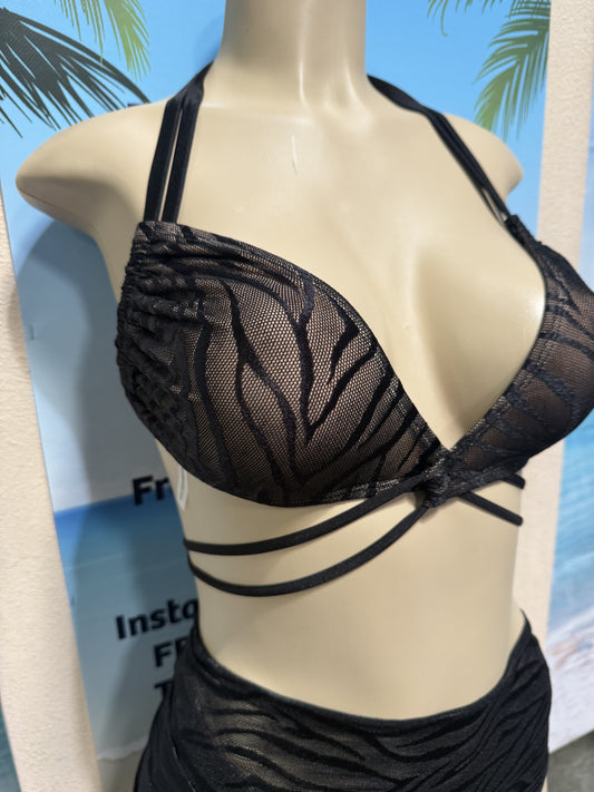 Lolita Double String Bikini Top Black Nakey