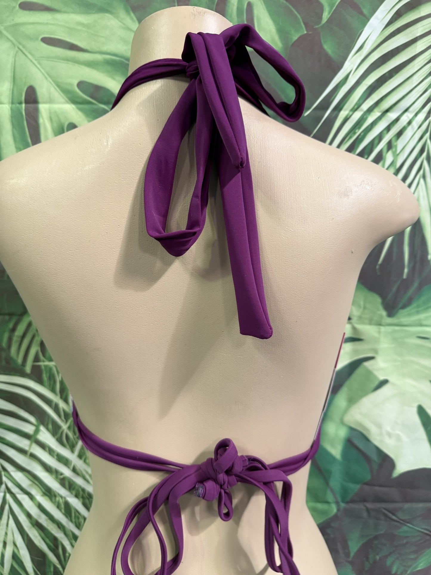 Lola Double String Bikini Top Plum Tie Dye