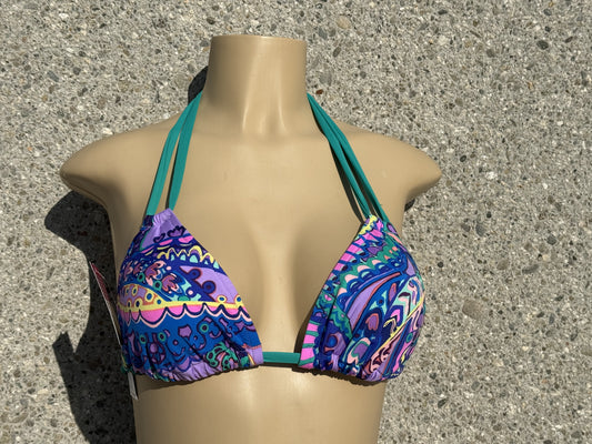 Layla Triangle Top Purple Teal Paisley