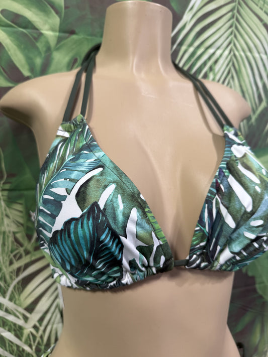Layla Triangle Top Green Tropic Leafy