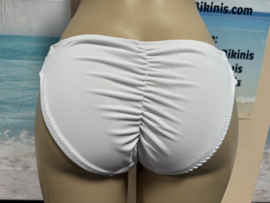 Paradise Bikini Bottoms White Ribbed