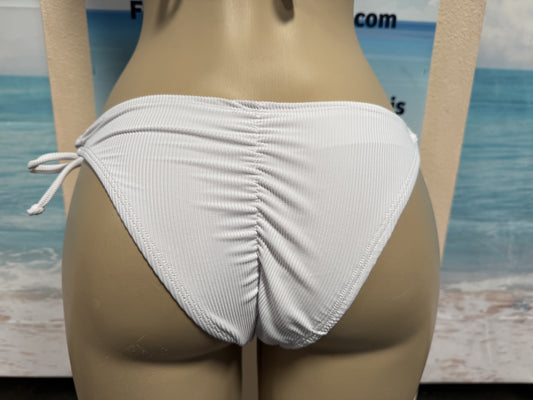 Cabo Tie Side Bottoms White Ribbed
