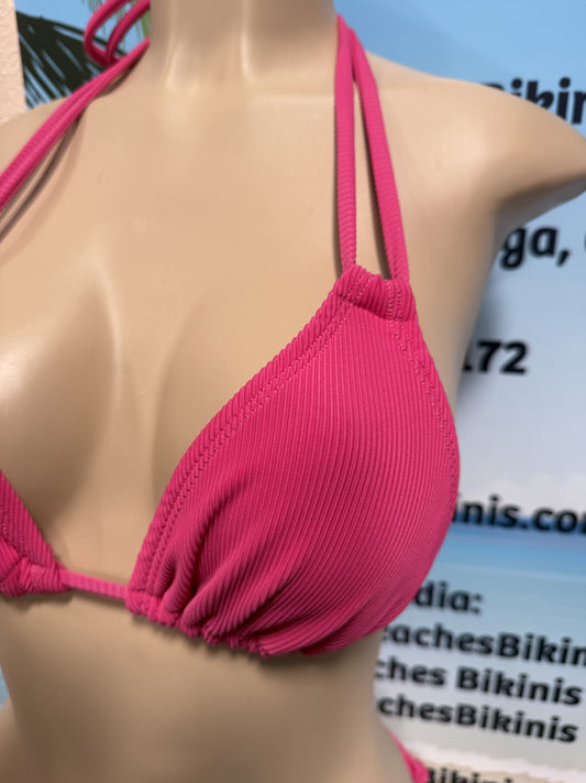 Layla Triangle Top Cherry Blossom Pink Ribbed