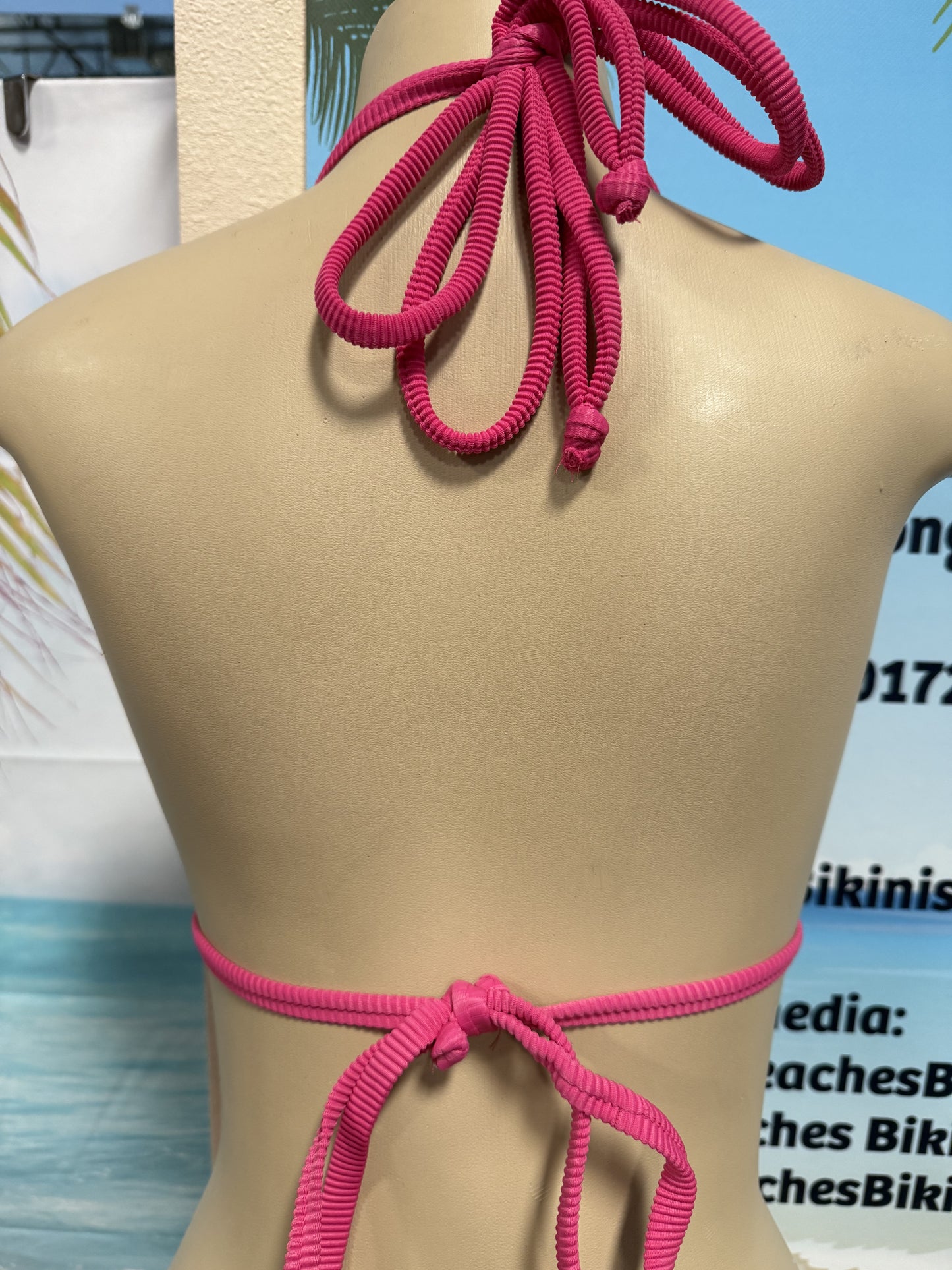 Layla Triangle Top Cherry Blossom Pink Ribbed