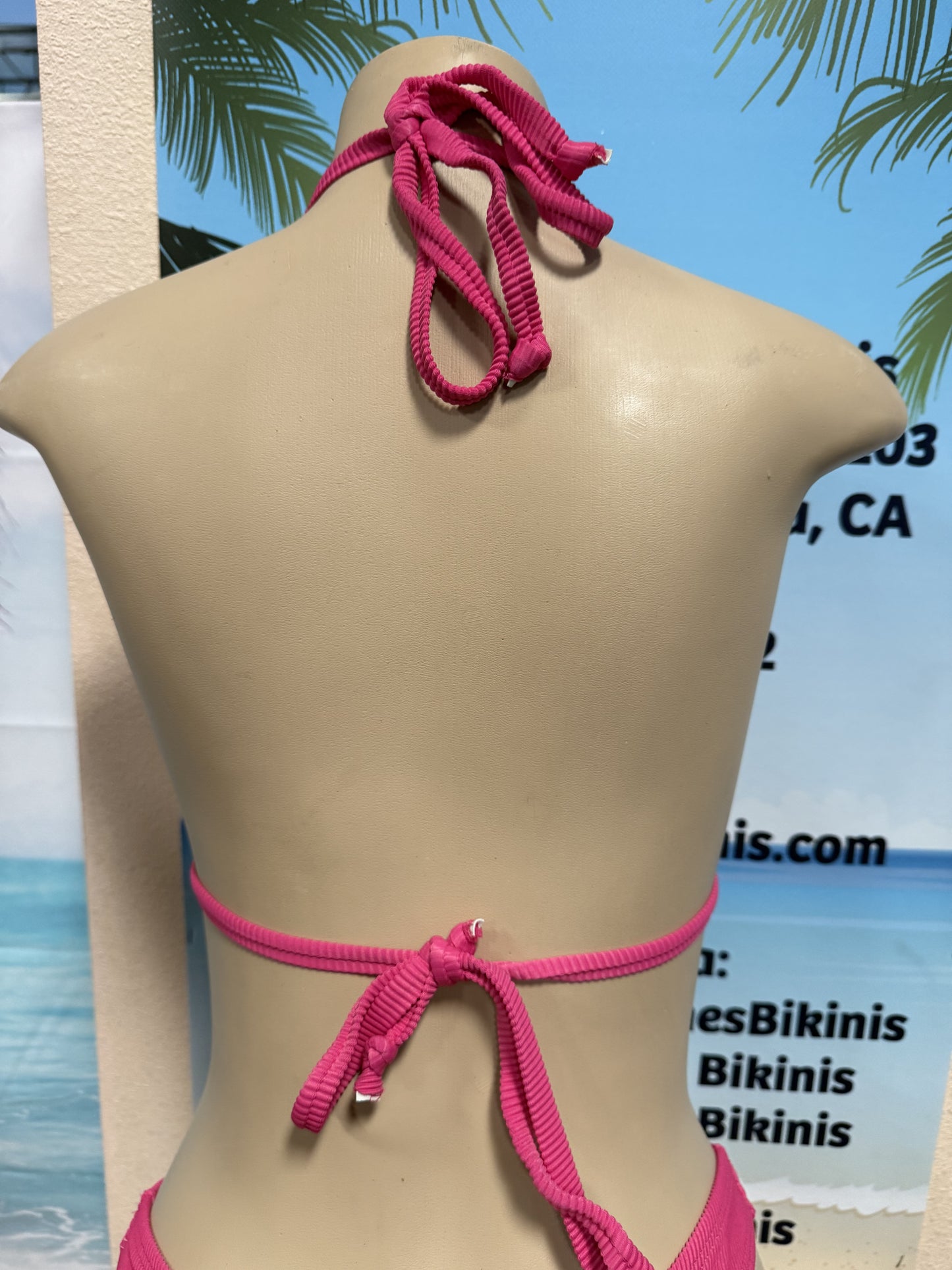 Lyla Triangle Top in Cherry Blossom Pink Ribbed
