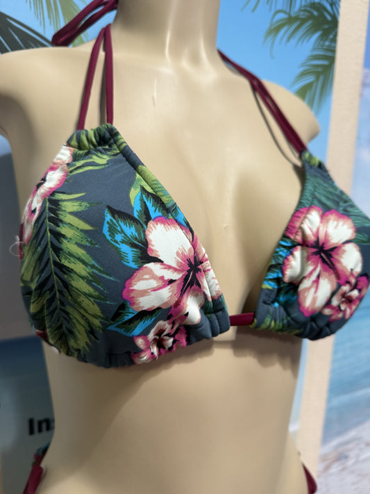 Layla Triangle Top Olive and Wine Tropical