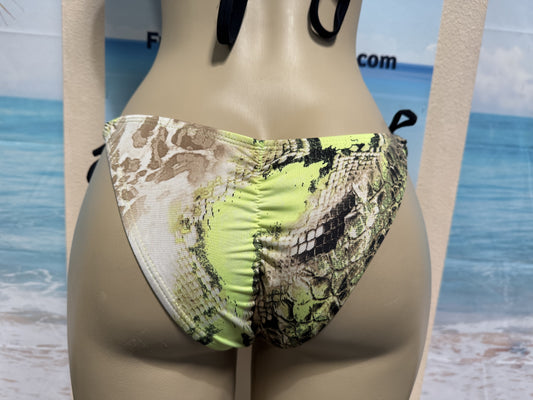Cabo Tie Side Bottoms in Amazon Snakeskin