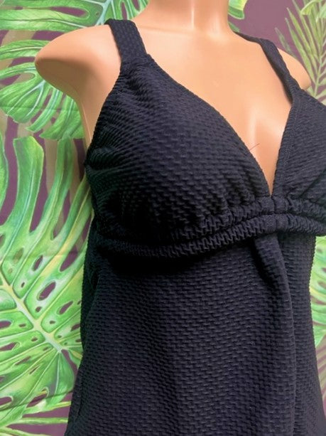 Bobbie Tankini Top Black Textured