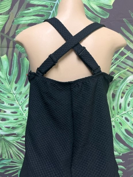 Bobbie Tankini Top Black Textured