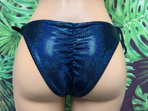 Cabo Tie Side Bottoms Blue Black Hologram