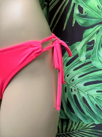 Cabo Tie Side Bottoms Bright Coral