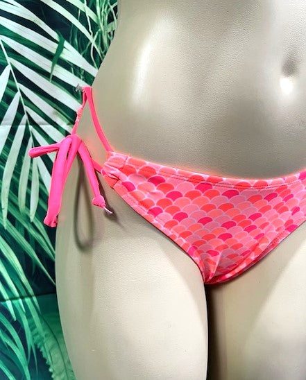Cabo Tie Side Bottoms Neon Coral Mermaid