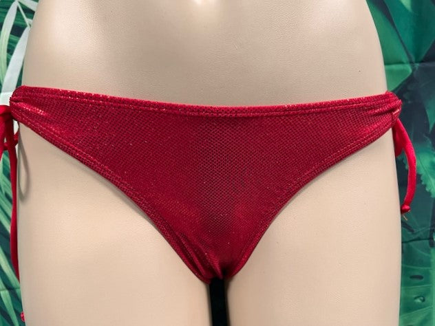 Cabo Tie Side Bottoms Red Metallic