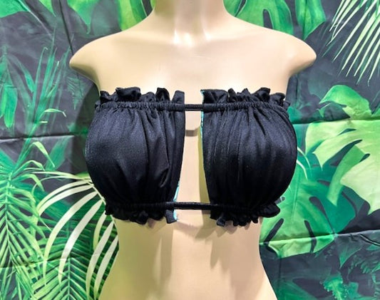 Ella Reversible Ruffle Top Goddess Black