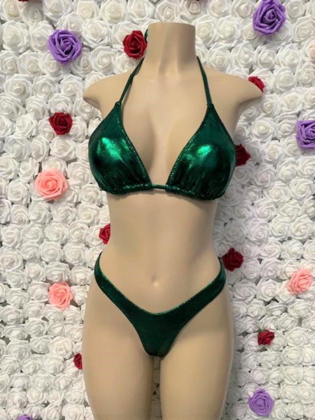 Capri Bottoms Emerald Hologram Metallic