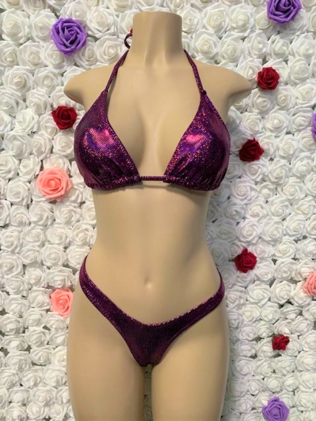 Capri Bottoms Raspberry Glitter Hologram