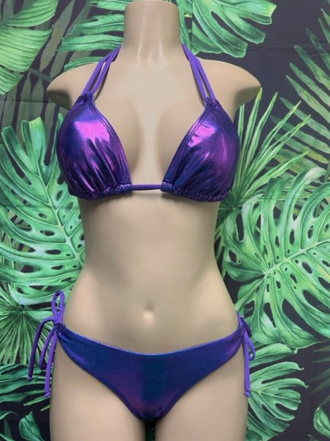 Cabo Tie Side Bottoms Iris Metallic