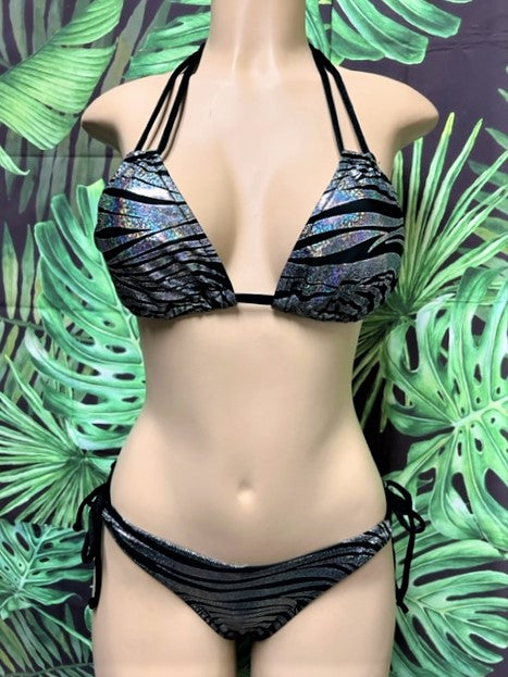 Cabo Tie Side Bottoms Onyx Zebra