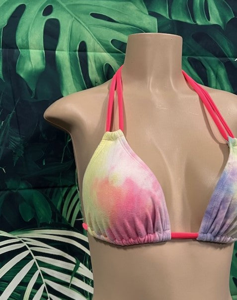 SALE Layla Triangle Top Coral Tie Dye