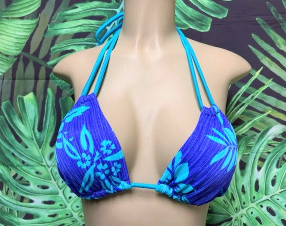 Layla Triangle Top Vibrant Purple Turquoise Hawaiian