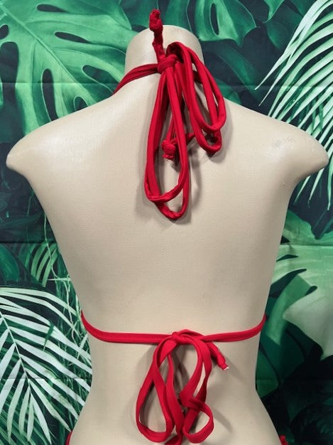 Layla Triangle Top Turquoise and Red Roses