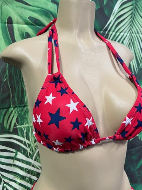 Layla Triangle Top Patriot Red Stars