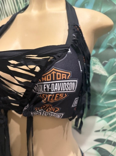 Lola Double String Top HARLEY BLACK FRINGE