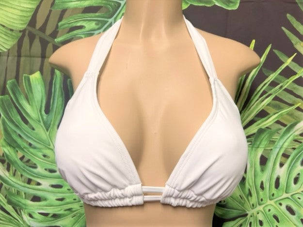 Lola Double String Bikini Top Bridal White