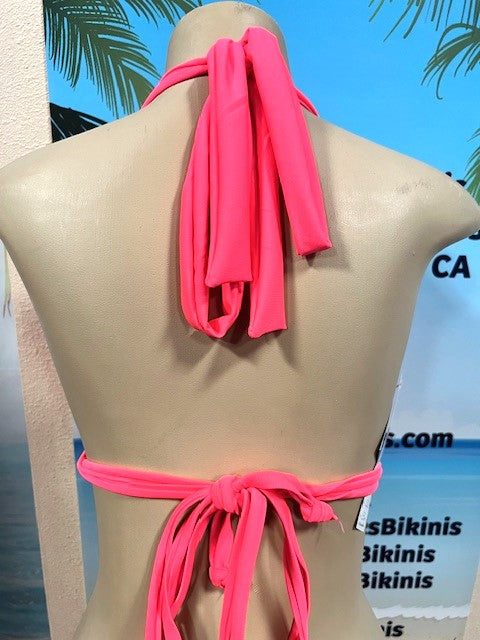 Lola Double String Bikini Top Neon Coral Mermaid