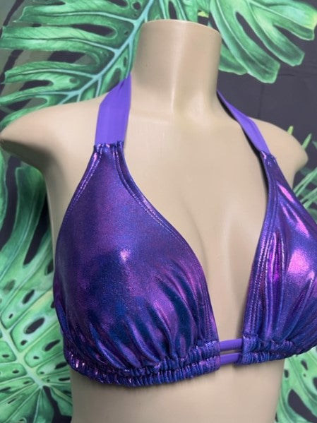 Lola Double String Bikini Top Iris Metallic