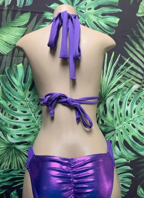 Lola Double String Bikini Top Iris Metallic