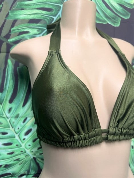 Lola Double String Bikini Top Olive You