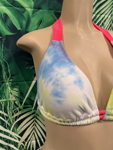 SALE Lola Double String Bikini Top Coral Tie Dye