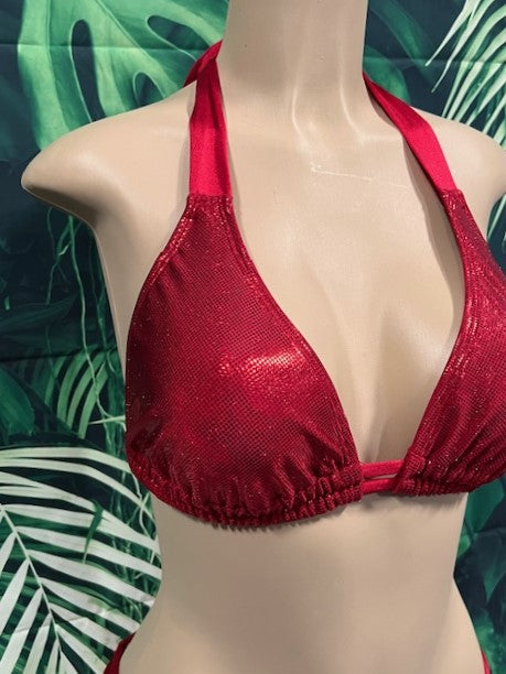 Lola Double String Top Red Metallic