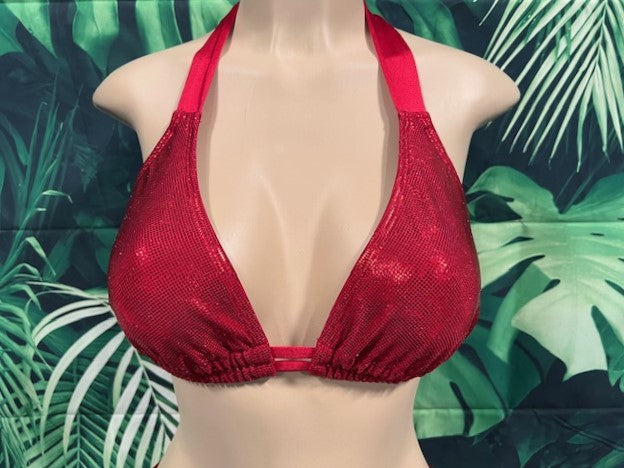 Lola Double String Top Red Metallic