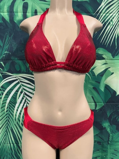 Lola Double String Top Red Metallic