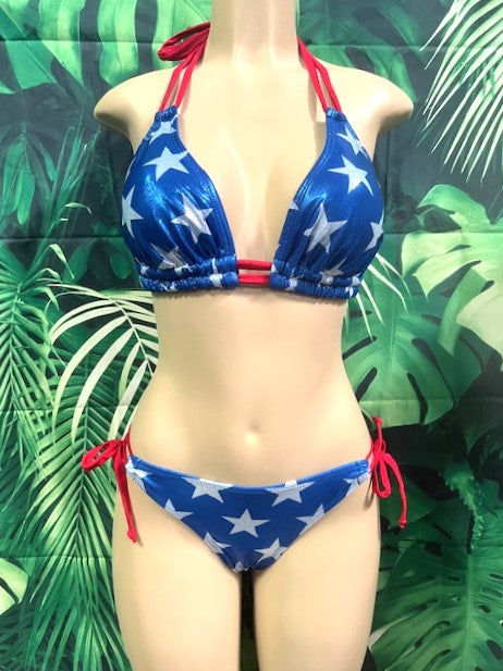 2024 Cabo Tie Side Bottoms Patriotic Stars with Bow
