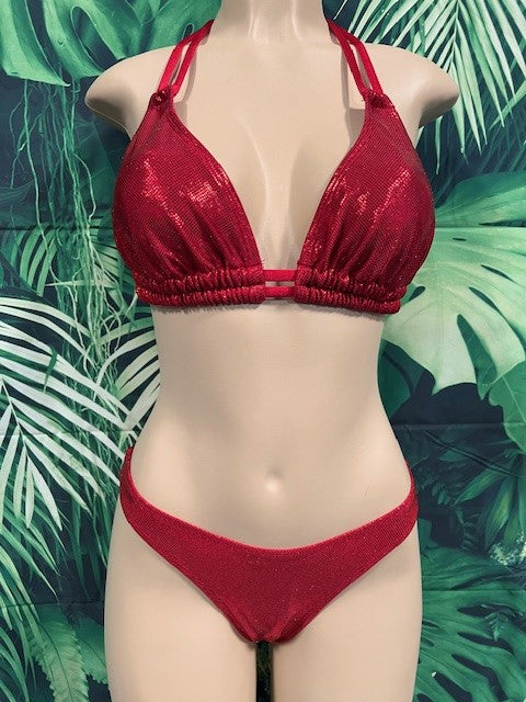 Lolita Double String Top Red Metallic