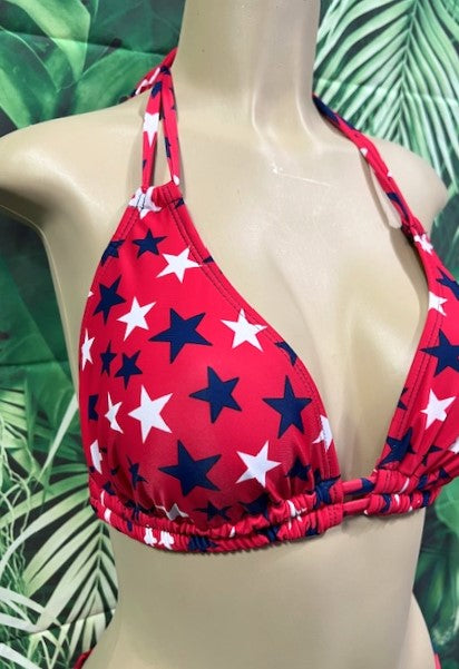 Lolita Double String Top Patriot Red Stars