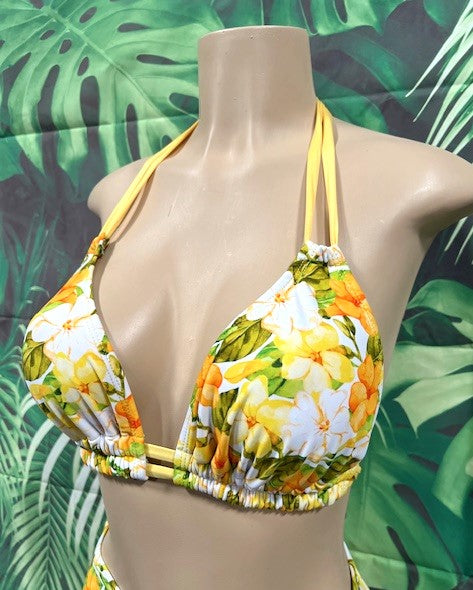 Lolita Double String Top Yellow Puakenikeni Flowers