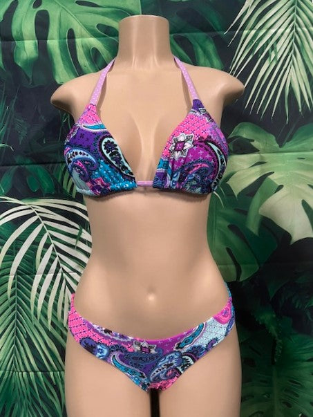 Tonga Bikini Borroms Purple Paisley Dots