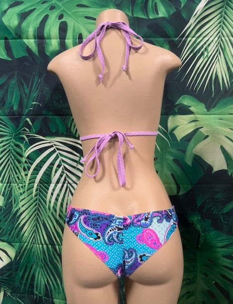 Tonga Bikini Borroms Purple Paisley Dots