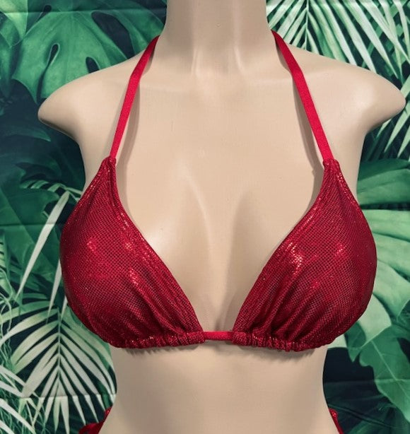 Lyla Triangle Top Red Metallic